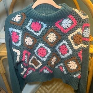 Dreamers Multicolor Crochet Pattern Sweater‎